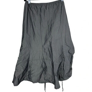Bryn Walker gathered skirt in shiny metallic silver chrome Small